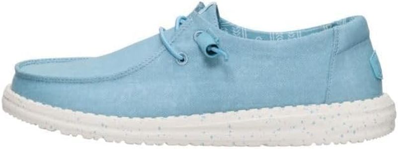 HEYDUDE Wendy Stretch Canvas Slip On Shoes, Tourmaline Blue Size 6