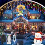 Icicle Lights Christmas Decorations, 50+16Ft 506 LED Icicle Lights for Outside with 101 DropsConnectable Timer Memory Dimmable Plug in Twinkle Fairy Lights for Indoor House Roof Holiday Wedding Party