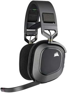 CORSAIR HS80 RGB Wireless Premium Gaming Headset with Dolby Atmos Audio (Low-Latency, Omni-Directional Microphone, 60ft Range, Up to 20 Hours Battery Life, PS5/PS4 Wireless Compatibility) Carbon