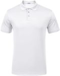 PINSPARK 1 Pack: Men's Golf Polo Shirts Slim Fit Quick Dry Short Sleeve Collared Shirt Summer Casual Polo Shirt for Men White