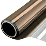 WPCTEV Reflective Window Film Mirror One Way Daytime Privacy Anti UV Static Cling Window Film Removable Decorative Screen Stickers Brown & Silver 6 Mil 35.4 Inch x 20 Feet