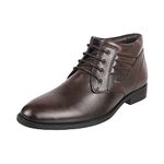 Mochi Men's Brown Stylish Authentic Leather Lace-up Boots UK/9 EU/43 (19-6523)