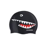 KAISIDA Silicone Swimming Cap, Swim Caps for Women & Men Bathing Cap to Keep Your Hair Dry (Black)