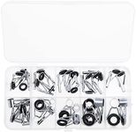 eMagTech 36PCS 1.6-8.6mm Fishing Rod Tips Repair Kit Fishing Rod Rings Guide Stainless Steel Fishing Replacement Parts for Saltwater Freshwater