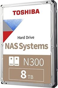 Toshiba N300 8TB NAS 3.5-Inch Internal Hard Drive - CMR SATA 6 GB/s 7200 RPM 256 MB Cache - HDWG480XZSTA, Silver