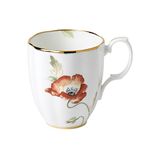 Royal Albert 100 Years 40017580 1970 Poppy Mug 0.4L/14.1floz White, Bone China, 0.4ltr