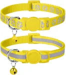 Taglory Kitten Collar Breakaway with Bell, 2 Pack Girl Boy Pet Kitten Collar Adjustable 6-8 Inch for 2-6 Months Cat, Yellow
