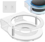 Geekria Acrylic Wall Mount for Echo Dot (3rd Gen) with an LED Clock and Alexa, Speaker Stand Stable Guard Holder, Fit for Amazon All-New 2019 Echo Dot Smart Speaker (Clear)