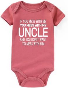 BESDEAR i love my uncle baby clothes Outfits uncle baby announcement Girl Boy Funny Baby Bodysuits Gifts, Uncle Mauve, 6-9 Months