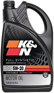 K&N Motor Oil: 5W-20 Synthetic Engine Oil: Premium Protection, High Mileage, 5 Quarts