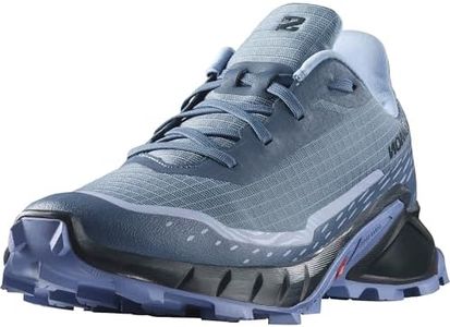 Salomon Women's Alphacross 4 Trail Running and Hiking Shoe, Bersea/Carbon/Blueh, 6.5 US