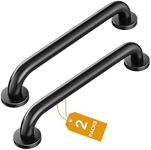 FANHAO 2 Pack Shower Grab Rails, 16 Inch Stainless Steel Bathroom Grab Bar Handicap Bars, Heavy Duty Shower Handle Bath Handle, Safety Bars for Seniors, Elderly or Handicapped (Matte Black)