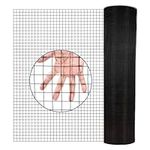 Pocinkana Black Hardware Cloth, 1/2 Inch 15.7Inch x 10FT Vinyl Coated Chicken Wire Mesh Roll, 19 Gauge Welded Wire Fencing Cage Wire Garden Fencing Tree Guard (15.7''x10')