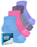 Diabetic Quarter Height Socks-Multi-4pk