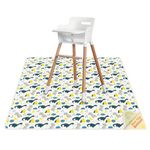 Splash Mat for Under High Chair/Arts/Crafts, 43.3” Waterproof Splat Mat, Easy Clean Spill Mat with Anti Slip Bottom Washable, Baby Mess Mat, Table Cloth