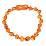 Genuine Baltic Amber Bracelet - Polished Cognac Color Anklet - 100% Authentic Baltic Amber - Handmade Jewelry (15.00)