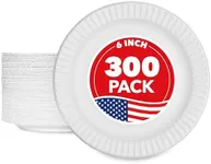 Stock Your Home 6-Inch Paper Plates Uncoated, Everyday Disposable Dessert Plates 6" Paper Plate Bulk, White, 300 Count