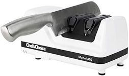 Chef'sChoice 320 Diamond Hone FlexHone Strop Professional Compact Electric Knife Sharpener with Diamond Abrasives and Precision Angle Control, 2-Stage, White