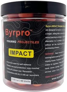 Byrpro Reusable Hard-Solid Plastic Rounds for Training, Practice and Self Defense, 0.68 Caliber - (95 Count)