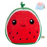 BSTAOFY Cute Watermelon Fruit Soft Plush Pillow Ultrasoft Squishy Animal Cushion Body Pillow Birthday Weekend for Toddler Kids Boys Girls, 12’’