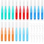 Interdental Brushes, Soft Dental Brushes, Dental Floss Brush, Mini Teeth Brushes, for Cleaning Gaps Between Teeth (0.8mm, with Floss Picks) (0.8mm, 40)