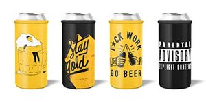 Coozybear 500ml Premium Can Coozy/650ml Bottle Sleeve, Drink Insulator,Can Cooler (Set of 4) (The Boozybear Collection)