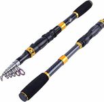 Sougayilang Telescopic Fishing Rod - 24 Ton Carbon Fiber Ultralight Fishing Pole with CNC Reel Seat, Portable Retractable Handle, Stainless Steel Guides for Bass Salmon Trout Fishing- 3.0M/9.9FT