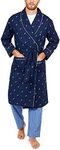 Nautica Men's Woven J-Class Robe, Peacoat, Large/X-Large