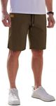 COOFANDY Mens Casual Shorts Cotton Elastic Waist Sports Shorts Big and Tall Khaki Shorts