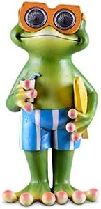 Solar Garden Frog Decorations | Outdoor Yard Decor - Lawn Ornaments | Solar Decorative Lights for Patio, Balcony, Deck | Weather Resistant - LED | Housewarming Gift | Auto On/Off - (Boy 1 Pack)