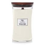 Woodwick Large Hourglass Scented Candle with Crackling Wick, Burn Time: Up to 130 Hours, White Tea and Jasmine