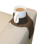 HIT PRODUCTS CouchCoaster - Original & Patented Armrest Couch Cup Holder, Mocha Brown - A Weighted, Silicone, Anti Slip Coaster Stops Spills On Your Sofa, Armchair Or Recliner & Keeps Drinks in Reach