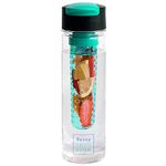 Savvy Infusion Flip Top Fruit Infuser Water Bottle - 24 Ounce - Unique Leak Proof Lid - Great Gifts for Women - Includes Bonus Infused Water Recipe eBook