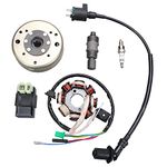 Magneto+CDI+Lgnition Coil+Spark Plug+otor Puller Stator Magneto Flywheel 8 Pole Stator Accessory Replacement kit for GY6 125cc 150cc Scooter moped motorcycle