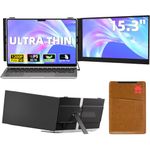 Laptop Screen Extender Monitor, 15.3" 16:10 100% sRGB Portable Monitor for Laptop, FHD 1200P IPS External Screen Attachment, Dual Monitor Plug&Play for Travel Office Work Business Study