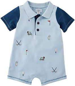 Mud Pie Baby Boys' Golf Pique SCHIFFLY Romper, Blue, 9-12 Months