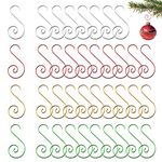 KUUQA 120 Pcs Christmas Ornament Hooks Hangers, Stainless Steel Christmas Ornament Hangers Perfect for Art Craft Christmas Tree Decorations, 4 colors