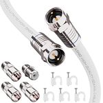 ASNQ RG6 Coaxial Cable Connectors Set 75 OHM - High-Speed Premium Coax Cable 2m - For Internet, Digital TV, Satellite, Aerial Connections - Includes 4 Extension Couplers to connect Cable Extensions