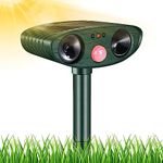 Solar Cat Repellent, Ultrasonic Animal Repeller and Solar Mole Repellent with Motion Sensor, Waterproof Outdoor Pest Repellent for Farm Garden Yard Dogs Cats Birds Squirrels Deterrent