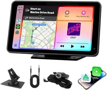 plimpton 2025 Upgraded Portable Carplay Android Auto Screen for Car, 7 Inch IPS Touch Screen Wireless Car Play Driveplay Multimedia Player with Voice Control, BT, Mirror Link for All Vehicle