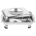 Cabilock Heat Dish Heater Flat Square Tray Chafing Dish Stainless Chafing Dish Buffet Set Buffet Trays Buffet Food Warmer Steel Buffet Pan Bread Tray Dish Heater