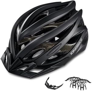 KINGBIKE Bike Helmet Ultra-Light with Removable Sun Visor for Adults Men Women (Black Matte, L(58-61CM))