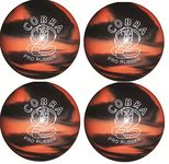 EPCO Candlepin Bowling Ball- Cobra Pro Rubber, Orange & Black - 4 Balls (4 1/2 inch- 2lbs. 7oz.)