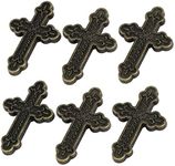 uxcell Dresser Cabinet 60mmx39mmx13mm Retro Style Cross Shaped Pull Handles Knob 6pcs