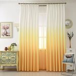 S26 3D Shaded Digital Printed Polyester Fabric Curtains for Bed Room Kids Room Living Room Color Yellow Window/Door/Long Door (D.N.570) (4 x 7 Feet (Size ; 48 x 84 Inch) Door, 4)