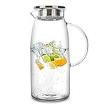 60 Ounces Glass Pitcher with Lid, H