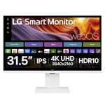 LG Smart Monitor 32U830SA-W 31.5” / 4K UHD/IPS/webOS - Xbox, Netflix/USB-C 65W / ThinQ Home Dashboard, AirPlay 2 / Remote Work Ready/Tilt & Height Adjustable, White