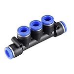 sourcing map Plastic Inline Manifold Union Push to Connect Tube Fittings 8mm or 5/16" OD Push Lock 2pcs