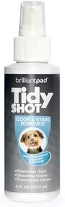 BrilliantPad TidyShot Pet Stain Remover & Odor Eliminator Spray | Natural Enzyme Cleaner, Cleans Cat & Dog Urine, Safe on Carpet & All Surfaces in Home for Pee | Advanced Professional Strength | 4 oz