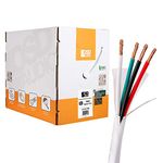 OSD 16/4 Speaker Wire 16 AWG/Gauge 4 Conductor UL List in Wall Direct Burial Graded CL2/CL3 Oxygen Free Copper OFC 500 Foot Snag Free Easy Pull Heavy Duty Box - White